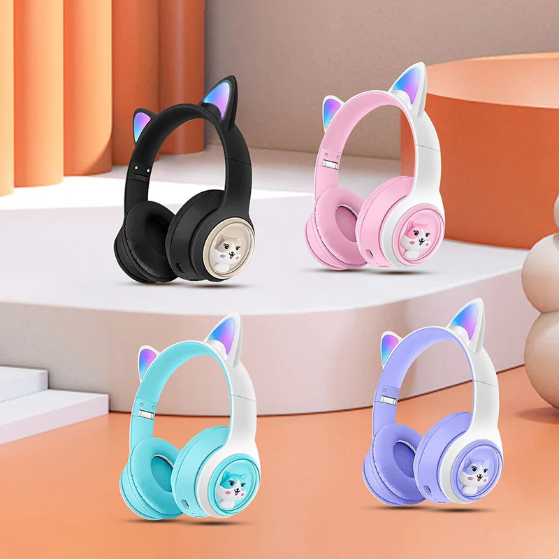 Беспроводные Bluetooth-наушники Luxmoc AKZ-07 с кошачьими ушками