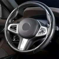 car carbon fiber steering wheel cover 38cm for bmw e38 e39 e46 x1 x2 x3 x5 x6 x7 z3 z4 1357 series auto interior accessories