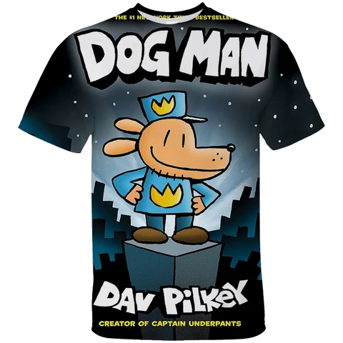 Детская футболка с собакой, мужская футболка с героями мультфильмов для мальчиков, летняя повседневная футболка с 3D принтом и короткими рукавами, одежда для маленьких девочек, забавные детские футболки Dogman