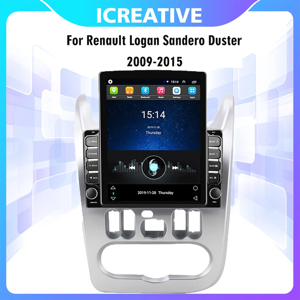 

Автомобильный мультимедийный плеер для Renault Logan, Sandero 2009-2015, Duster 2010-2017, 2 Din, экран 9,7 дюйма Tesla, 4G Carplay, Android, радио, GPS