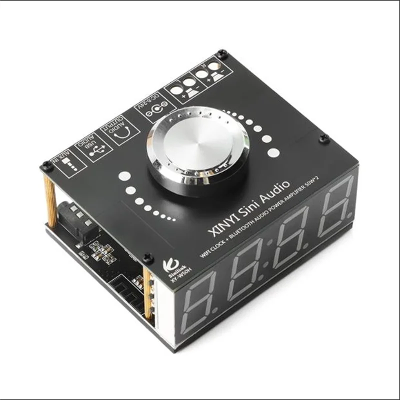 

XY-W50H HIFILevel 50W * 2 Stereo Bluetooth Digital Power Amplifier Module With WIFI Timing Clock