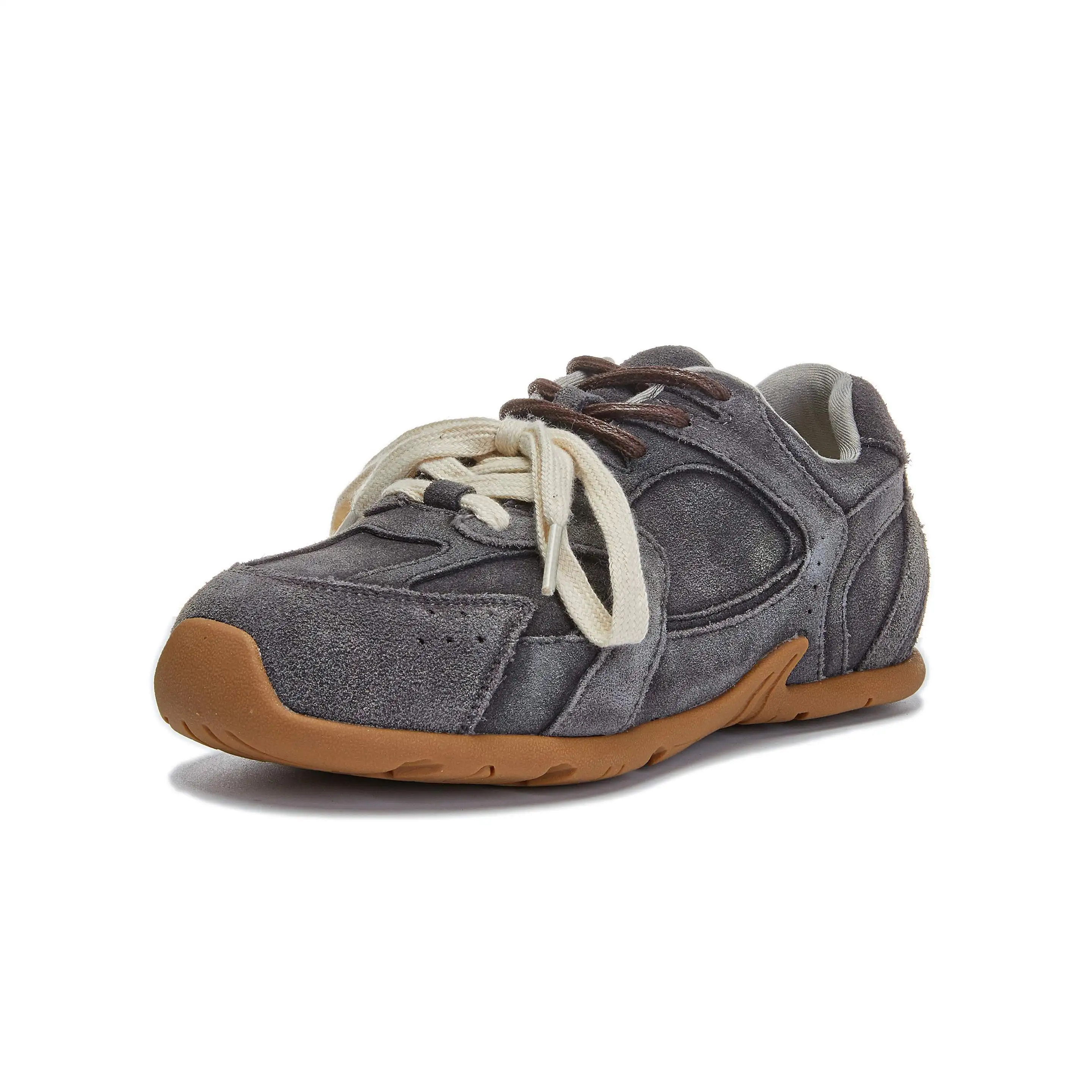 Lanxuryee 2024 модная коровья замша Весенняя шнуровка Повседневная Платформа Женская