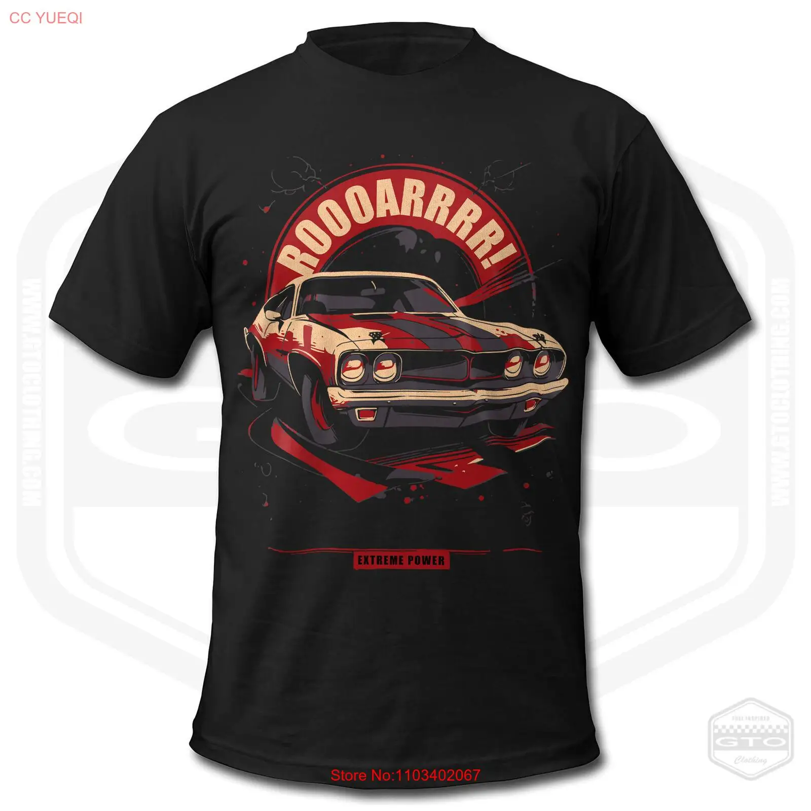 РОАР! Винтажная мужская футболка American Muscle Car | Классический автомобильный фан-арт