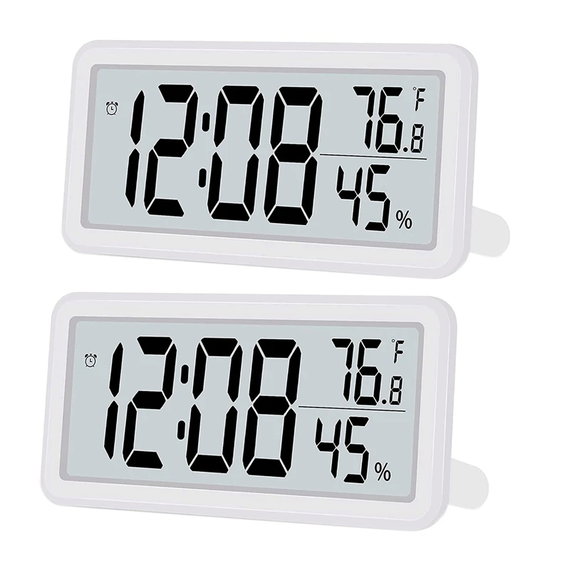 ,desk Clock,battery Operated Lcd Electronic Clock Decorations For Bedroom Kitchen Office - White