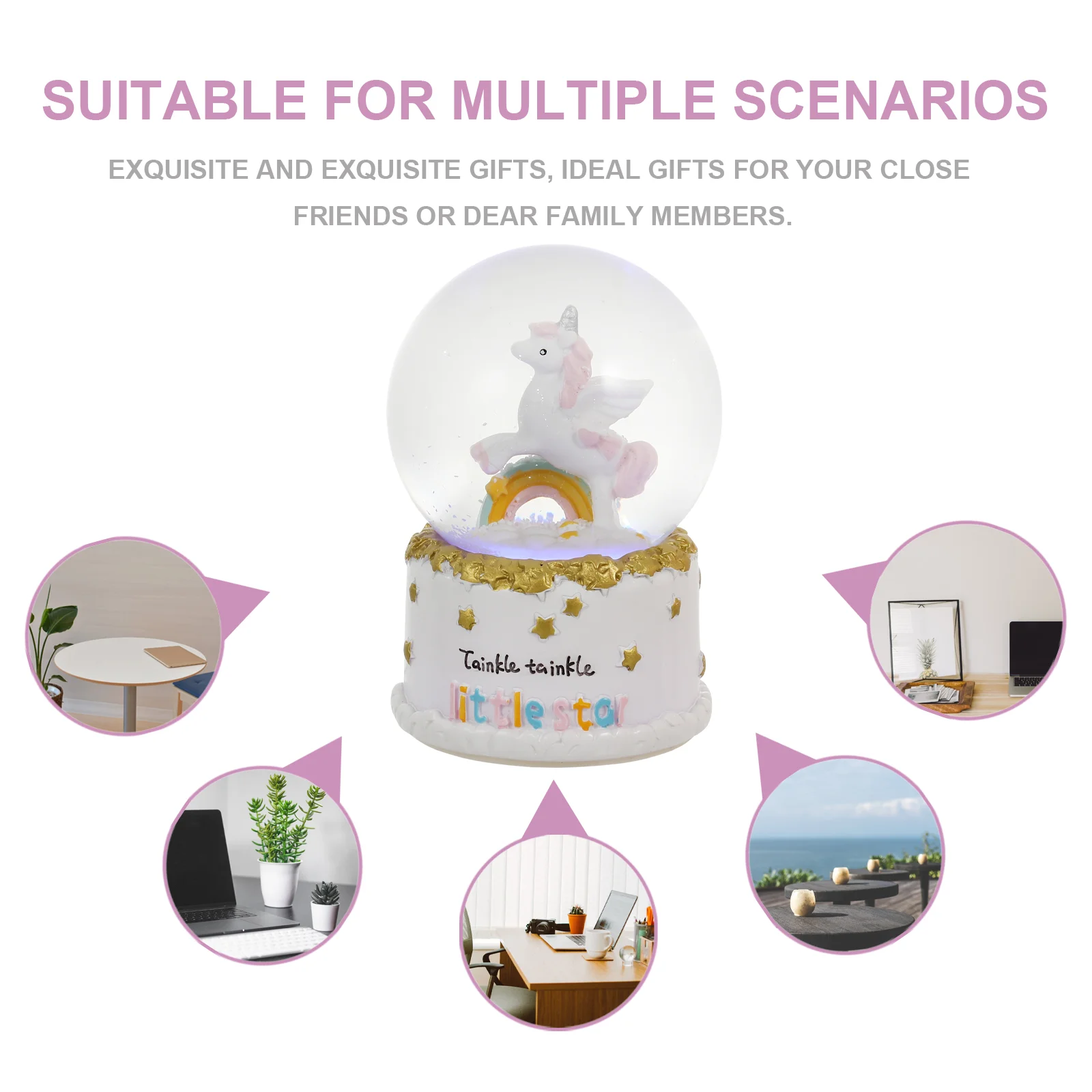 Декор музыкальной шкатулки светящийся музыкальный снежный шар фигурка