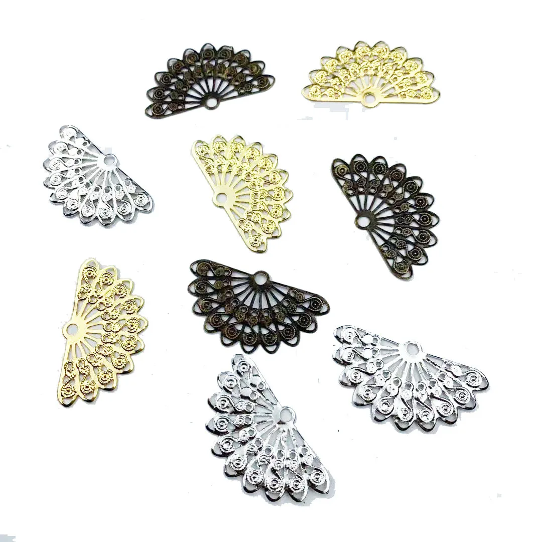 

200pcs Metal Hollow Peacock Tail Flower Film Bead Sewing Cosplay Costume Ancient Bride Hair Headwear Bag Clothes Decoration