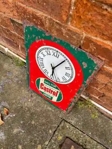 Часы Castrol Garage жестяная вывеска металлическая табличка 18x12 дюймов
