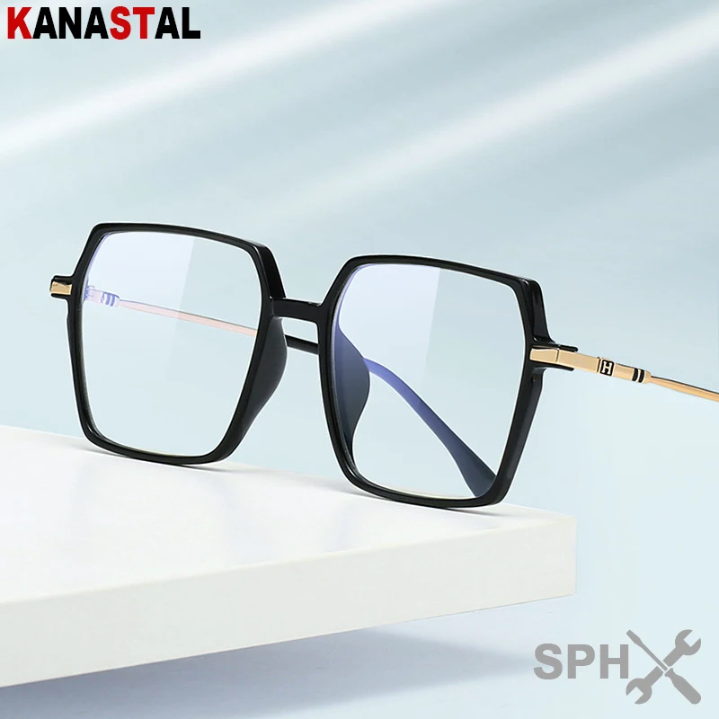 

Women Men Reading Glasses Blue Light Blocking Optics Lens Prescription Presbyopic Myopia Eyewear Retro Polygon Eyeglasses Frame