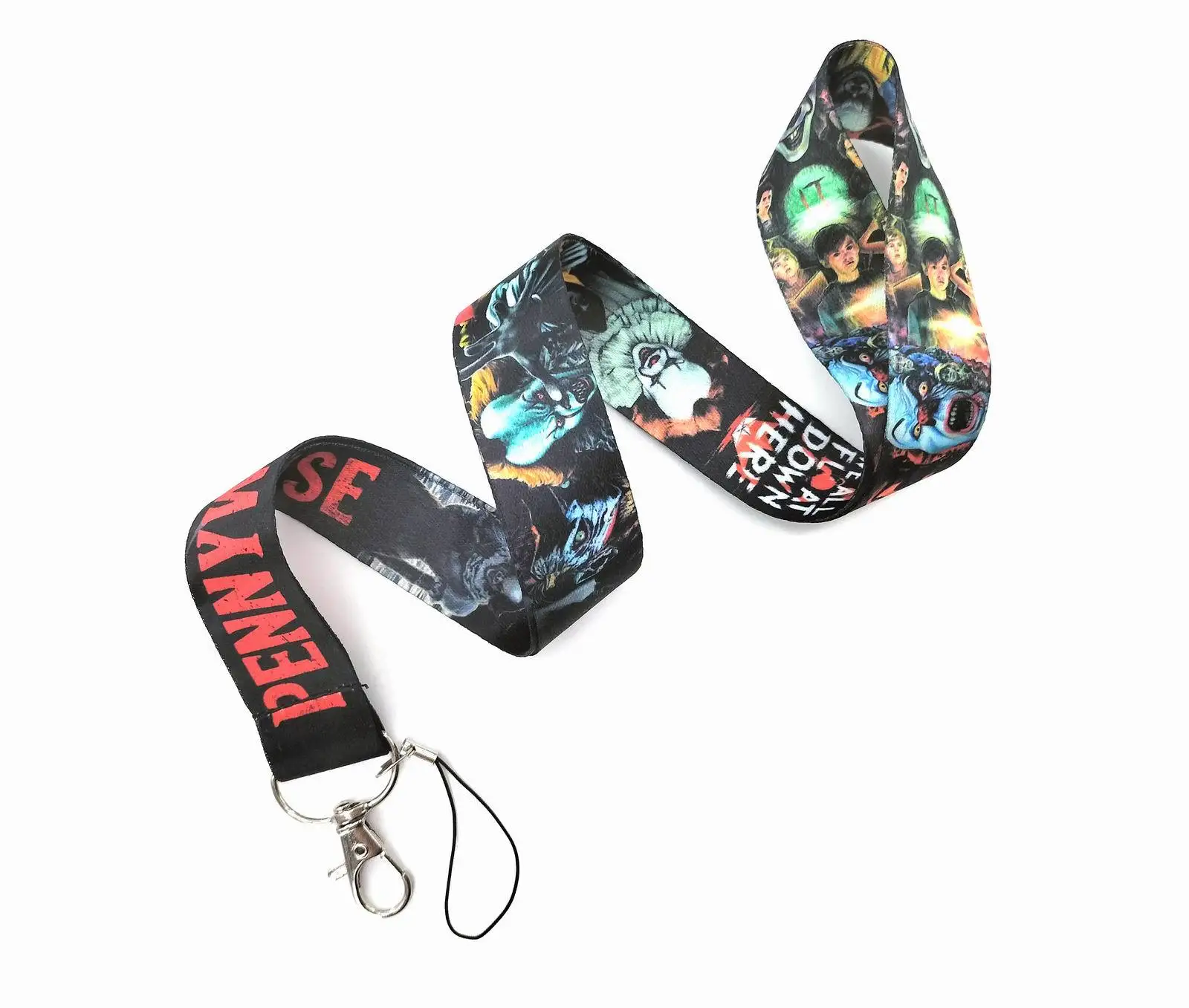 

Wholesale Cartoon Pennywise Key Lanyard ID Badge Holders Animal Phone Neck Straps with Keyring Phone Accessories D121