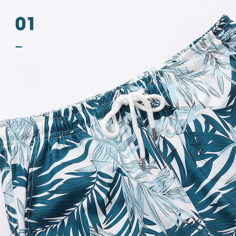 Shorts for Men Quick Dry Digital Print Four Side Elastic Can Be Launched Casual Beach Pants for Men Spring Summer Sand Hawaii