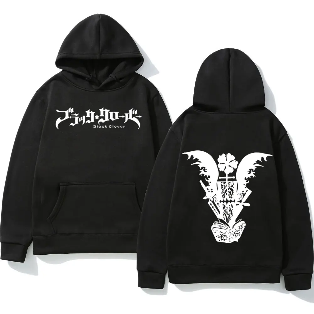 

Anime Manga Black Clover Logo Hoodies Unisex Long Sleeve Hip Hop Streetwear Sweatshirt Oversized Winter Fleece Pullover Men's