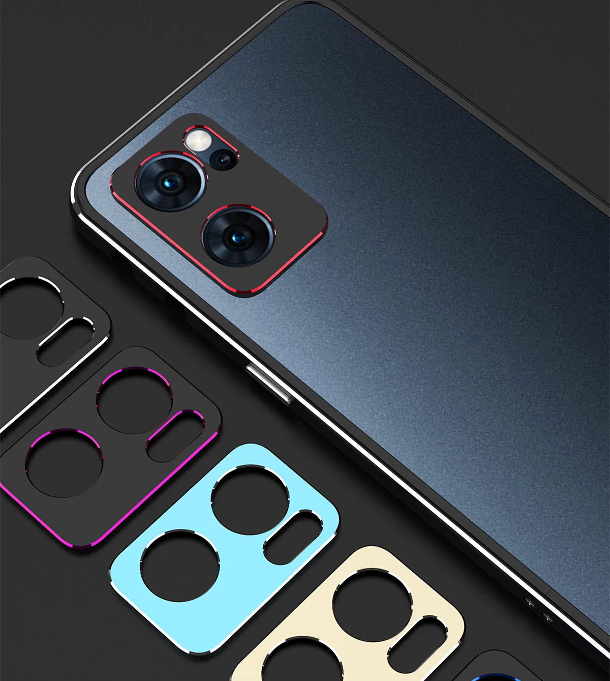 Bumper Case+Camera Protector For Oppo Reno 4 5 6 7 Pro Find X2 Metal Gaming Cover