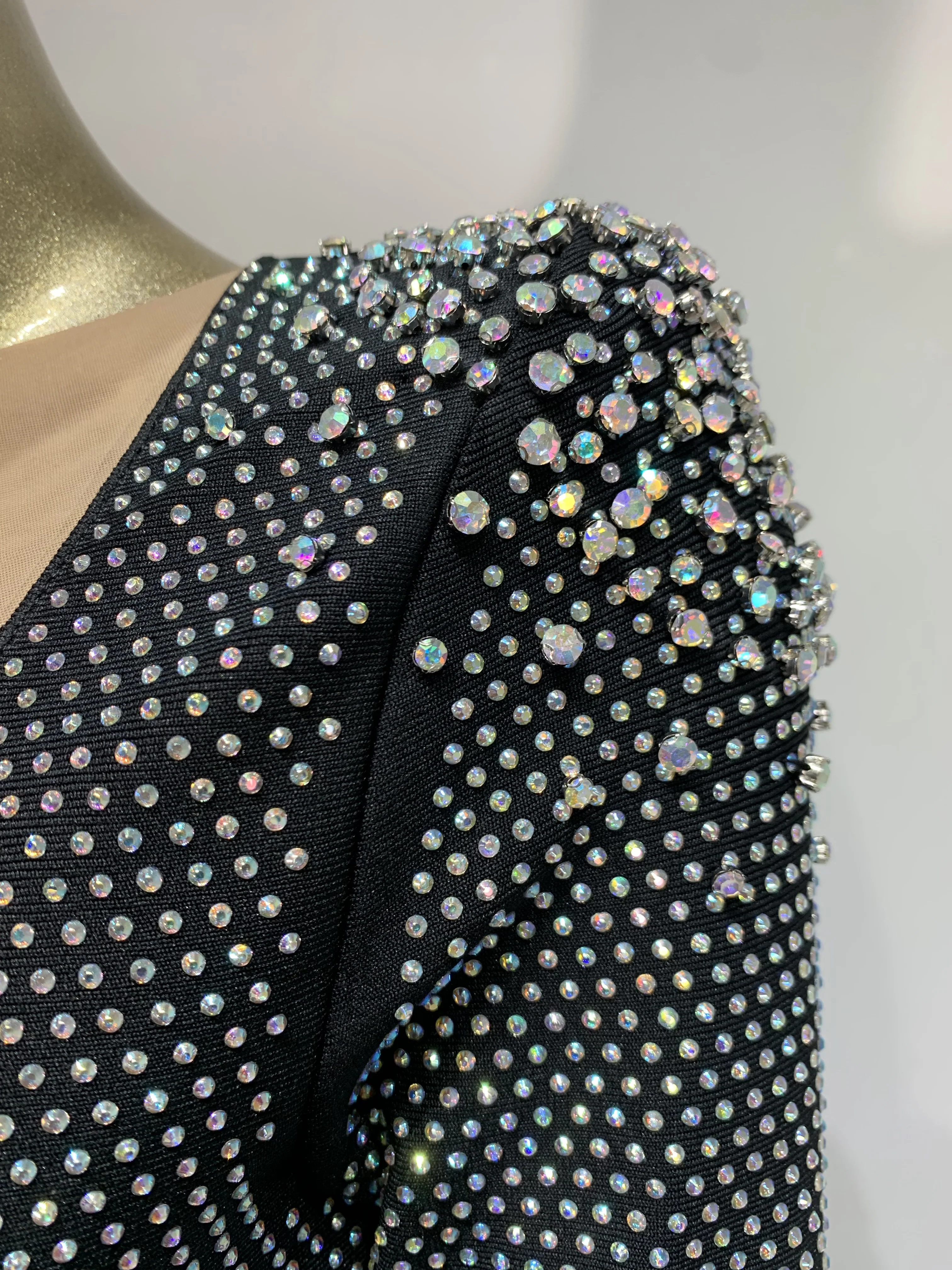 Женское дизайнерское Бандажное платье эластичное вечернее с длинным рукавом и