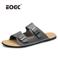 handmade design mens slippers natural leather summer shoes comfort casual plus size beach shoes men sandals hombre