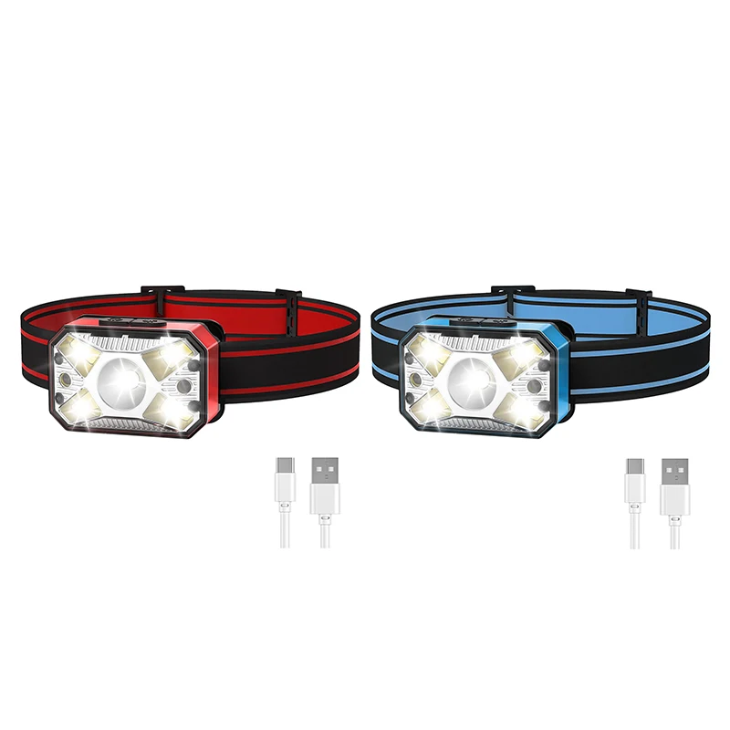 

LED Head Light Lamp Rechargeable Outdoor Flashlight Headlamps Adjustable Headband For Adults & Kids Camping Hiking Headlight
