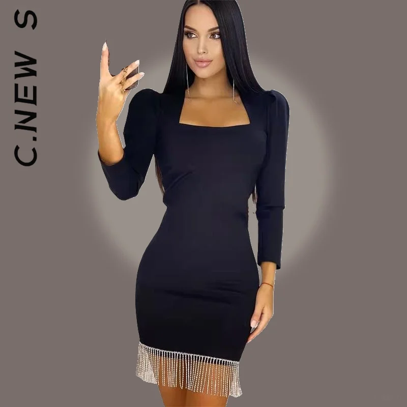 

C.New S New Dress Women Holiday Dresses Soft sense banquet evening dress Chic Vestidos Female Women Clothing