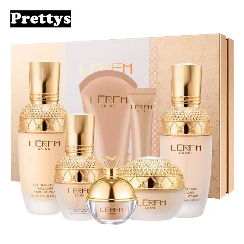

LERFM Cordyceps белый трюфельный набор для лица 7-Pack, средство для снятия макияжа, тоник для контроля жирности, укрепляющий фотокрем, товары для кра...