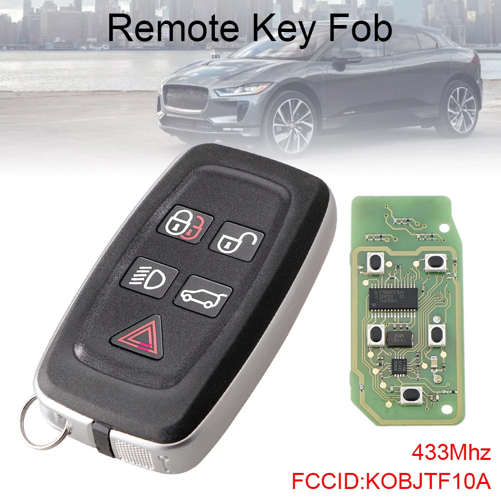 433 МГц, 5 кнопок, черный Универсальный ABS + металлический черный, прочный телефон, tf10a, подходит для Land Rover LR4 / Sport