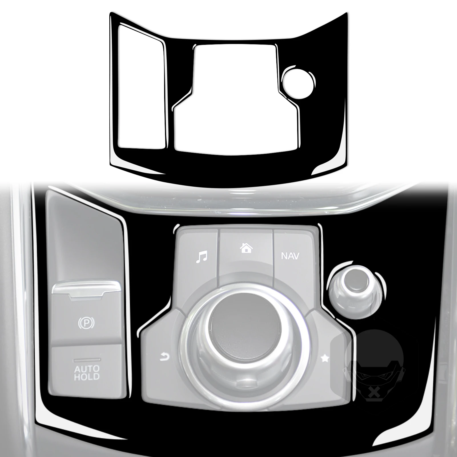 

Для Mazda CX5 CX-5 2017 2018, панель электронного ручного тормоза, цвет черный глянец, аксессуары для интерьера автомобиля, декоративные наклейки.