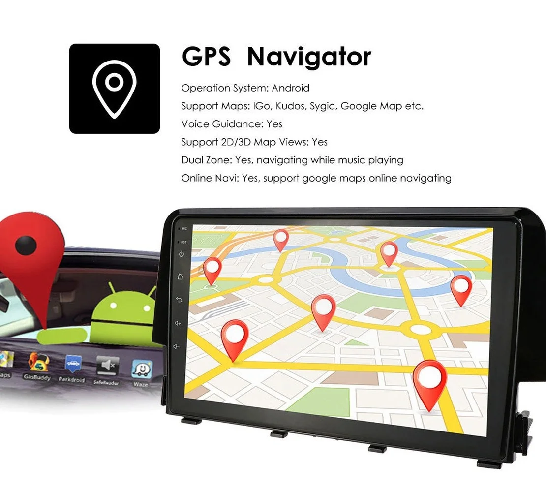 Автомагнитола 2 din 4 + 64 Android для Honda Civic 2015 2016 2017 2018 2019 2020