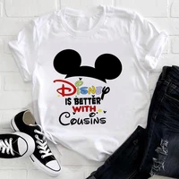 disney is better with cousins family t shirt woman fashion mickey minnie matching clothes summer harajuku womens tops tees
