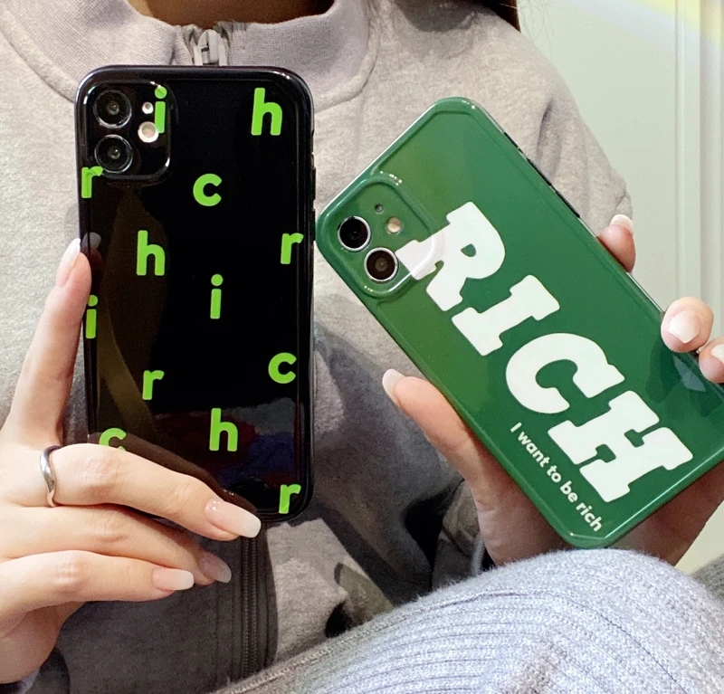 Fashion Street Brand Letter Graffiti Korea Phone Case For iPhone 11 12 13 Pro Xs Max Xr X 7 8 Puls SE 2 Shockproof Back Cover