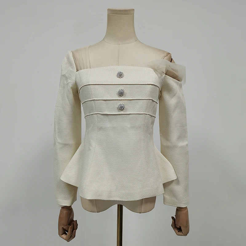 KBQ Комплекты из двух предметов для женщин с диагональным воротником и длинными