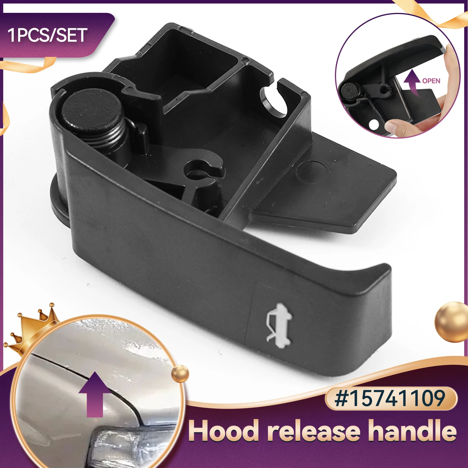 

Автомобильная защелка капота, ручка для Chevrolet Silverado Tahoe GMC Sierra Yukon Cadillac C3500 C1500 K2500 K1500 15741109