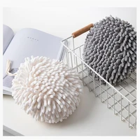 chenille hand towels kitchen bathroom hand towel ball with hanging loops quick dry soft absorbent microfiber towels