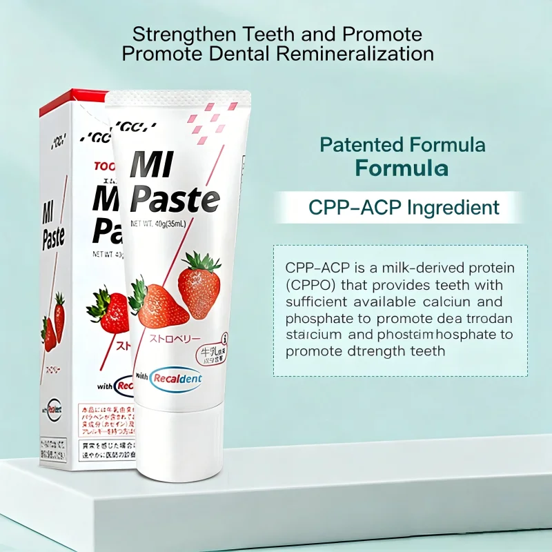 Фото GC Tooth Mousse Plus с мятным вкусом, с фтором, 40 г/тюбик/упаковка, крем для реминерализации зубной эмали №2