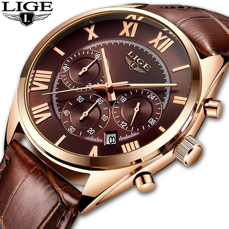 

Men's Personality Fashion Trend Casual Waterproof Belt Date Quartz Watch