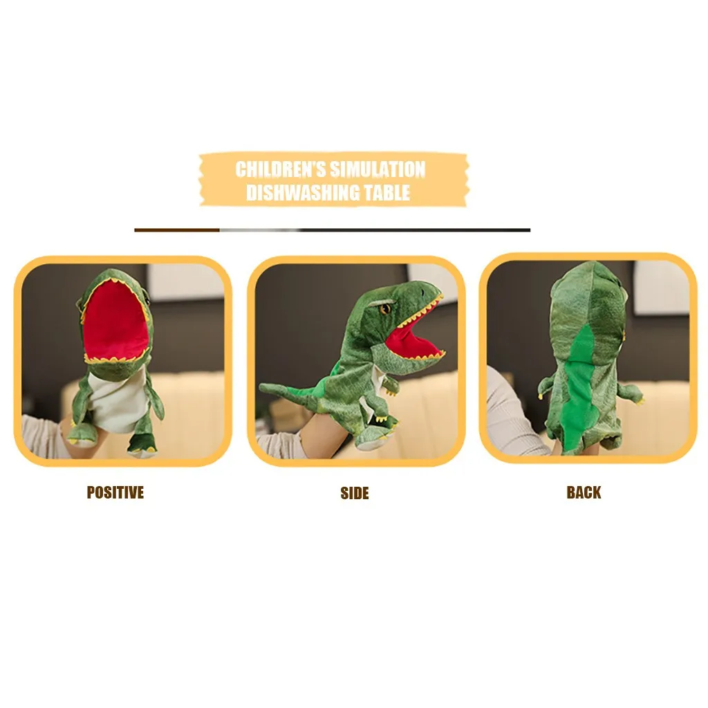 35 см динозавр ручной Пальчиковый Кукла Милая Открытая рот животное плюшевая