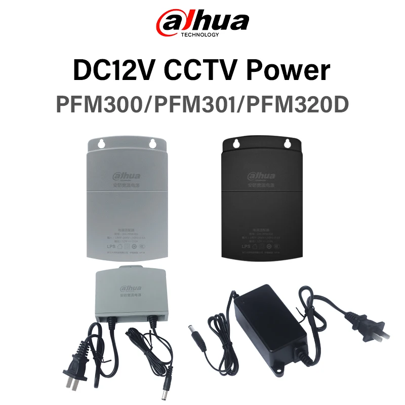 Фото Оригинальный адаптер питания Dahua DC12V 2A 1,5A для IP-камеры, наружного и внутреннего видеонаблюдения, питание постоянного тока PFM300 PFM301 PFM320D PFM303, вилка США/ЕС/Австралии №1