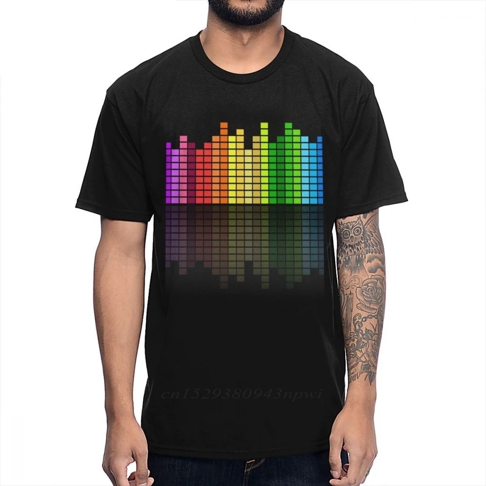 

Мужская футболка DJ Music футболка с эквалайзером, модная Рождественская Мужская футболка с круглым вырезом, Мужская футболка в стиле панк, дизайнерская уличная одежда