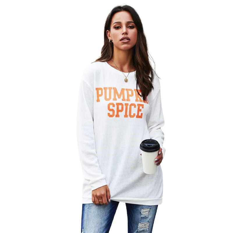 

Women Hoodie Simple Letters Print Solid Leisure Street Wear Pullover Lady Clothes O Neck Casual Female Clothes