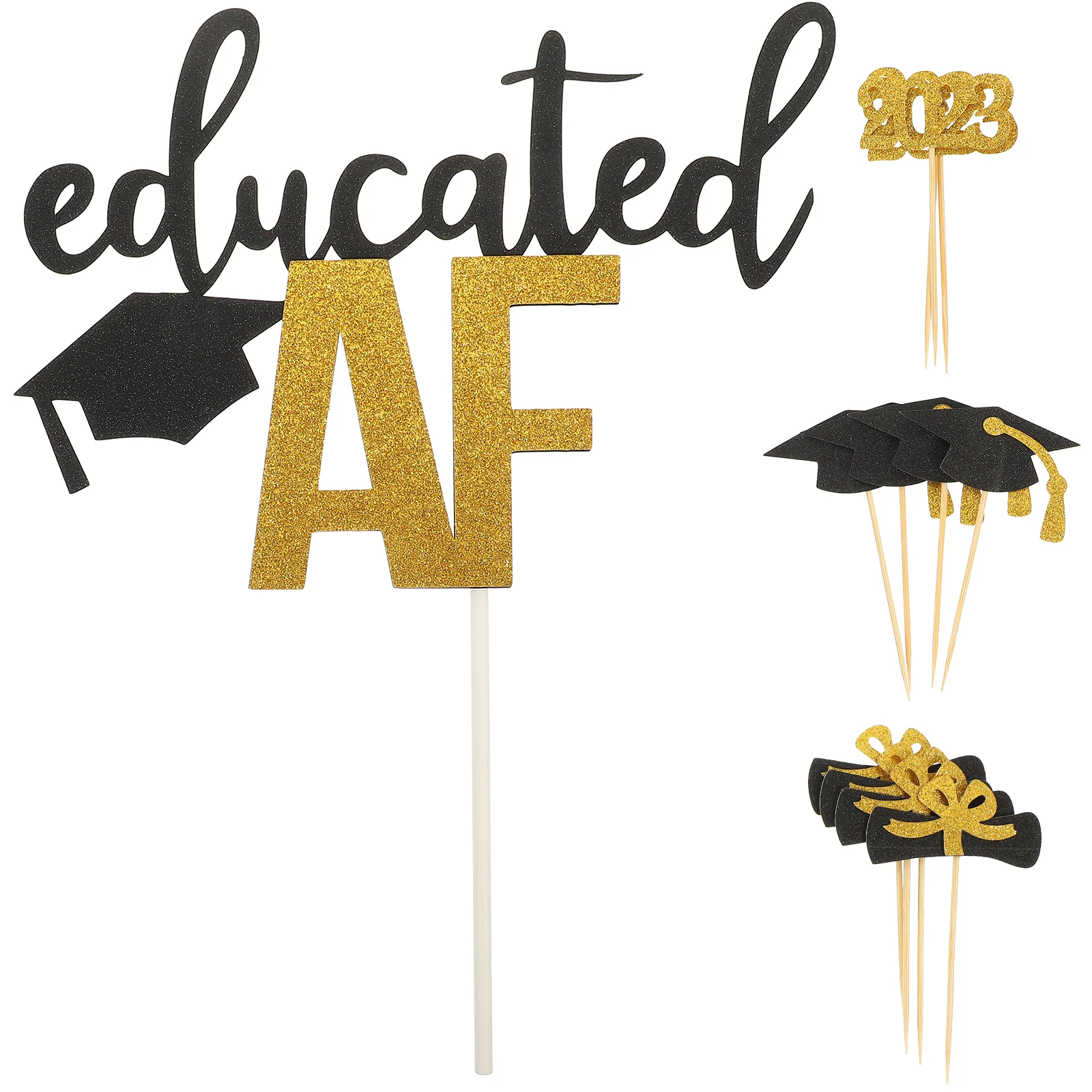 

13pcs Creative Graduation Theme Party For 2023 Graduation Grad Cake Decorations Graduation Cupcake Toppers 2023