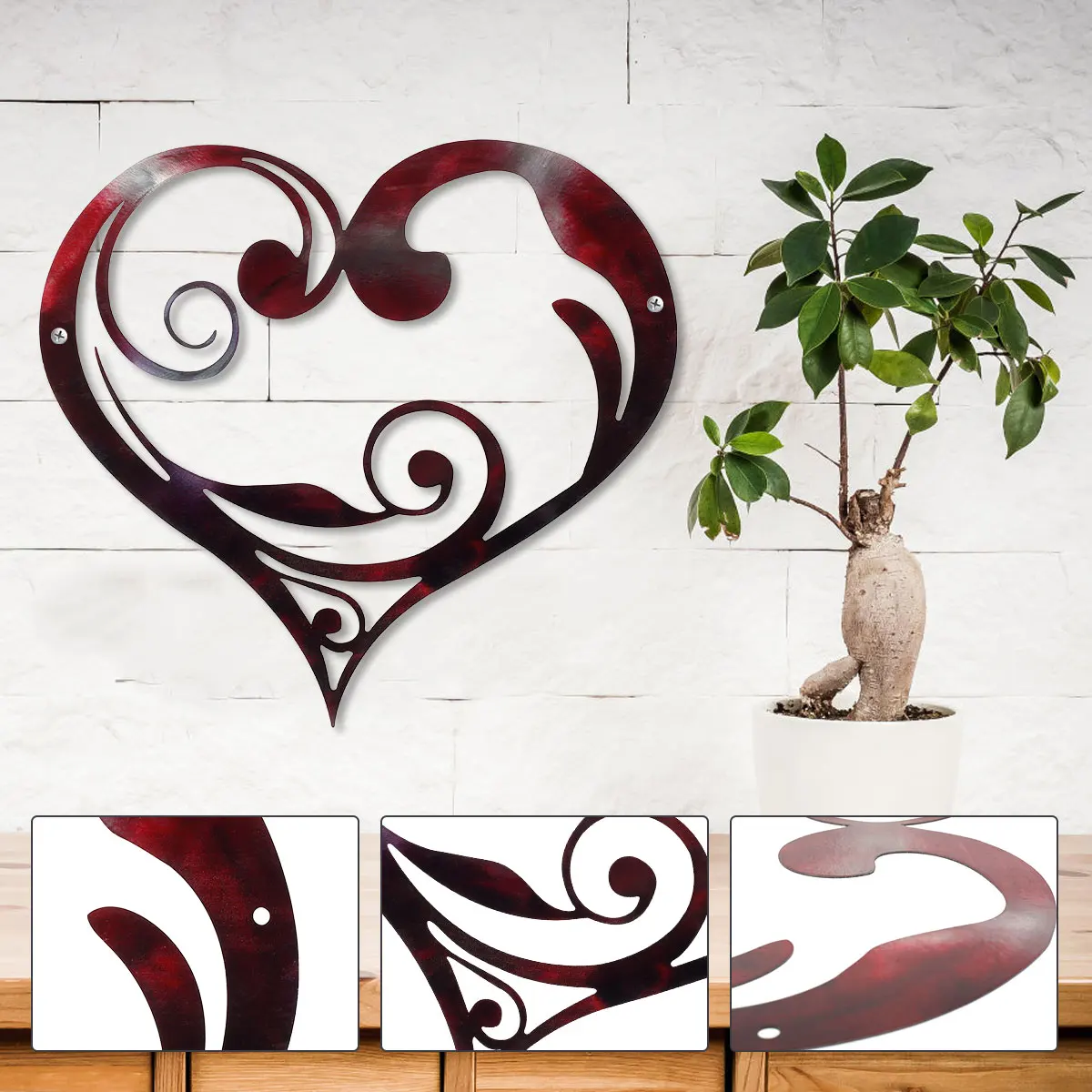 

Metal infinity Heart Shaped Wall Decoration Romantic Heart Wall Hanging Decorative for Indoor Home Wedding Wall Ornament