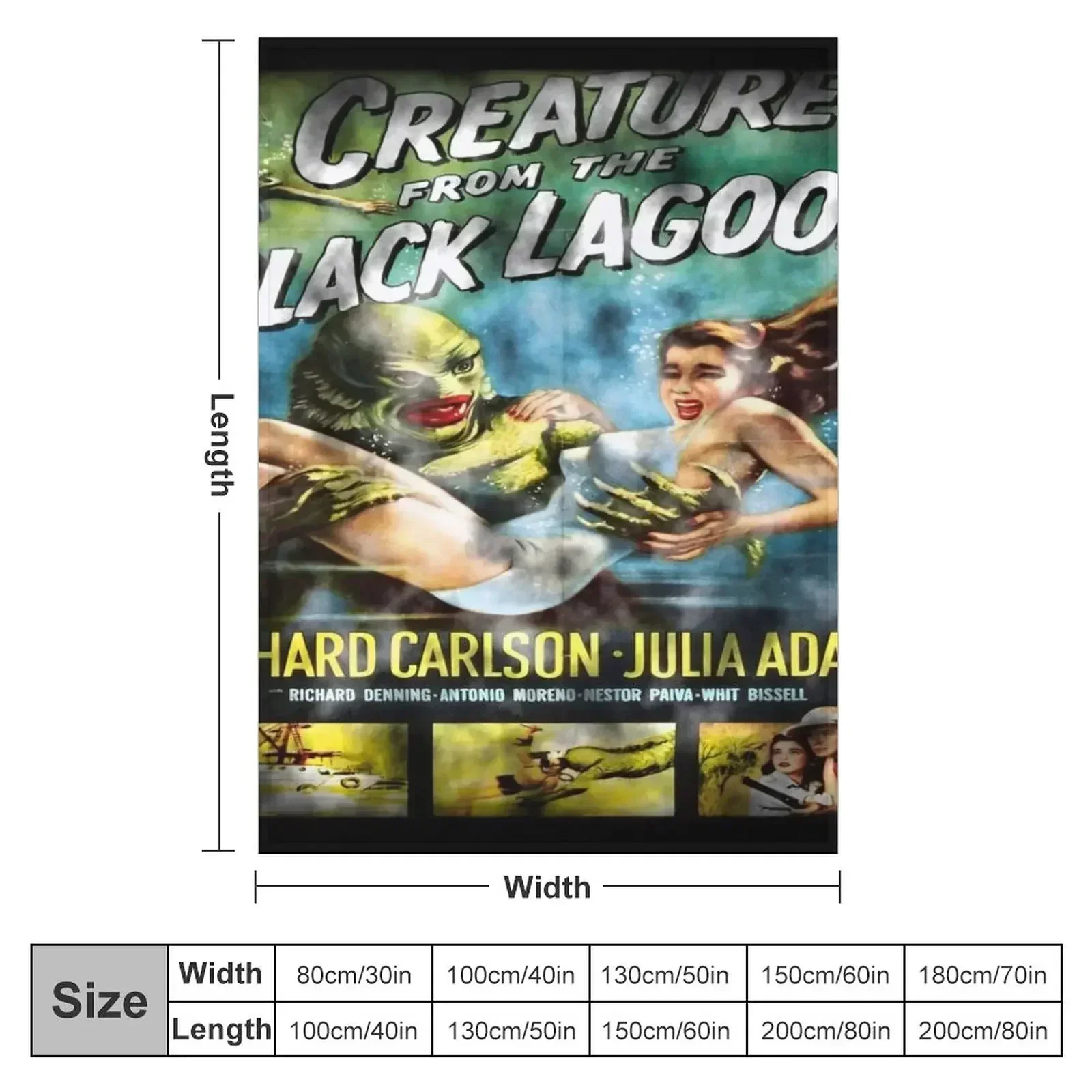 Истота из Черной лагуны — темная версия. Одеяло Фланелевая среда Постельное