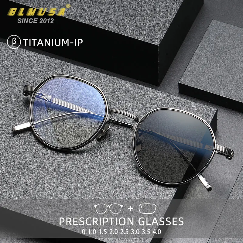 BLMUSA мужские титановые фотохромные очки для близорукости | AliExpress