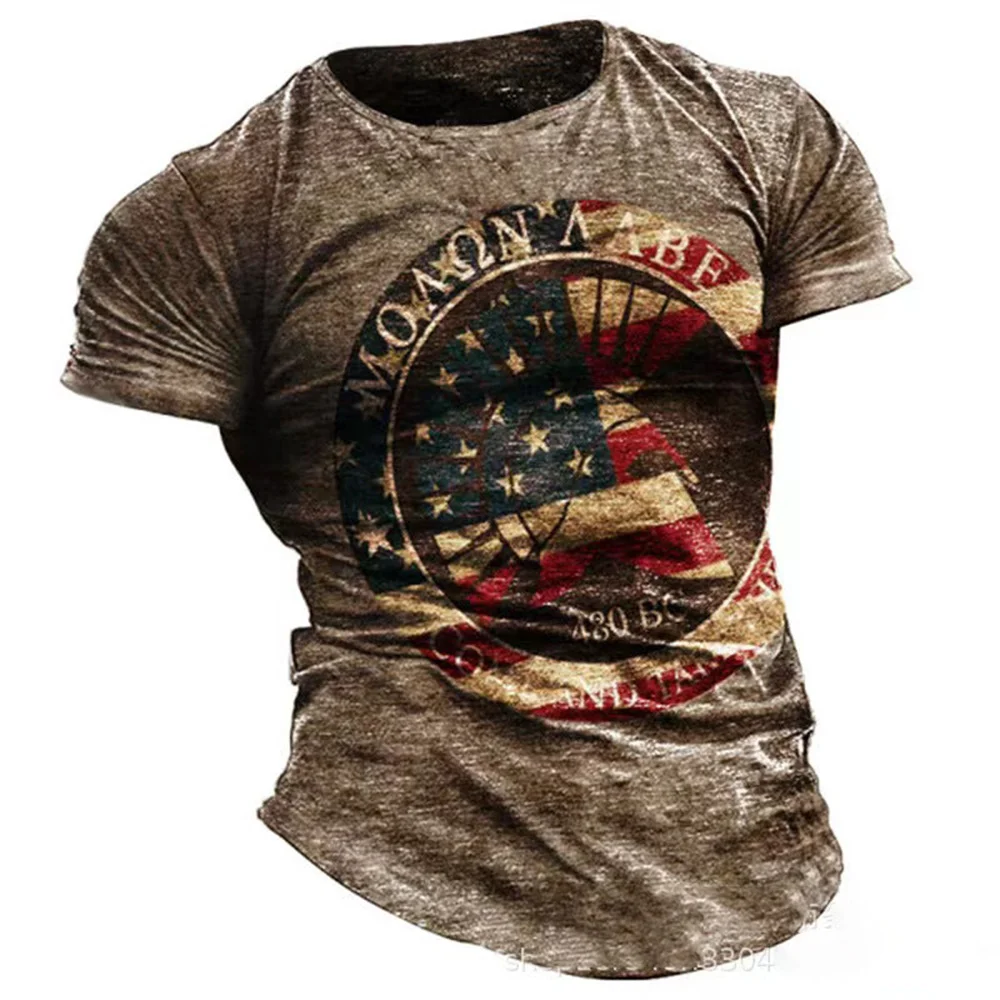 

2022 Hot Vintage Printed T-Shirt Men Summer 3D American Oversized T-Shirt for Men Clothing O-Neck New Casual Pullover Camisetas