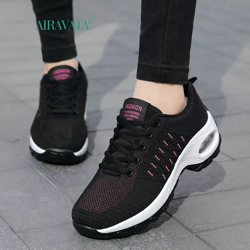 Sneakers Women Tennis Shoes Platforms Increasing Height Female Breathable Sports Footwear Air Cushion Lace-up Tenis Femenino