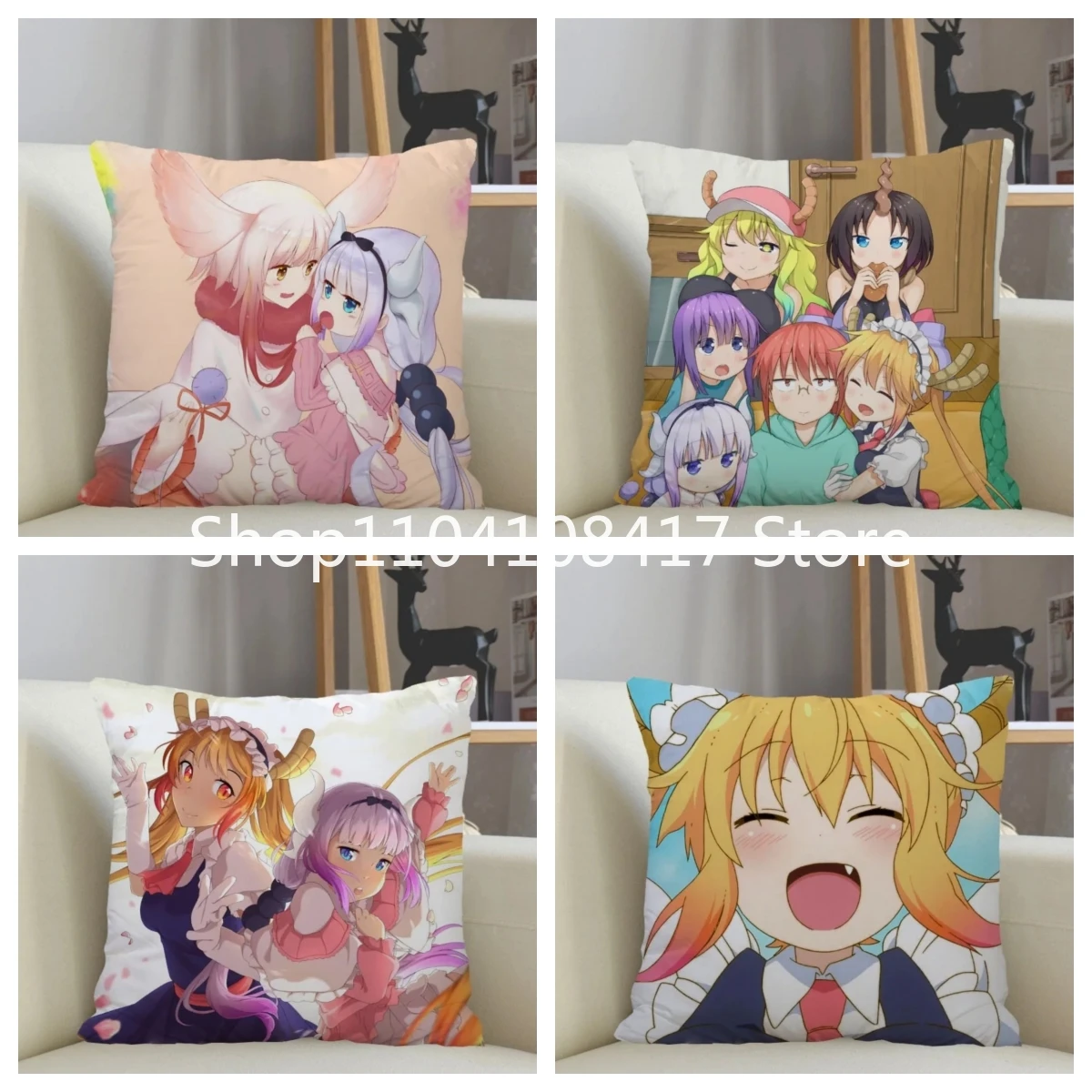 Квадратный чехол для подушки Kobayashi San Chi без горничной на молнии 40x40 см 16x16 дюймов