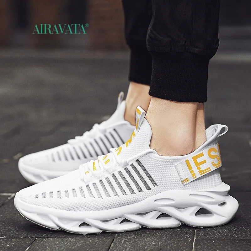 New Fashion Sneakers Flatform Running Shoes for Men Hollow Sole Breathable Mesh Walking Shoe