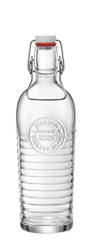 

- 40.5oz, Italian Glass Pitcher - Airtight Seal & Metal Clamp - Easy-to-Carry Handle, Dishwasher Safe, Eco-Friendly - Safe for I