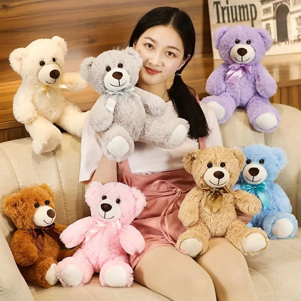 

35CM Colorful Bow Tie Bear Doll Plush Toy Hug Bear Doll Children Birthday Gift Pillow Teddy bear Home Living Room Bedroom