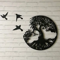11 02in tree of life wall art metal tree of life plaque wall decor birds pendant decor for home bedroom living room kitchen
