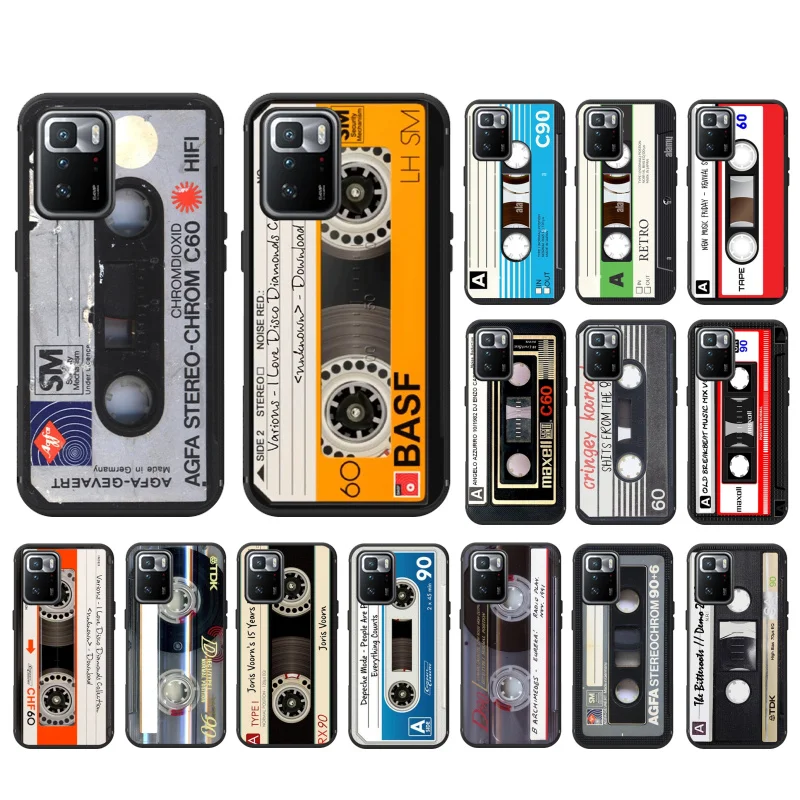 

Phone Case For Xiaomi Redmi Note 11 10 Pro Note 8 Pro 9Pro Note9 9S 10S 9T Redmi 10 9C 9A Retro Vintage Old Cassette Tape Case