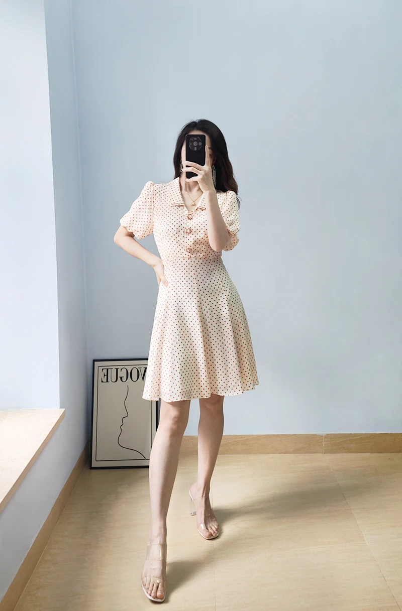 

Шелковое мини-платье с пышными рукавами, UK 6-UK 14