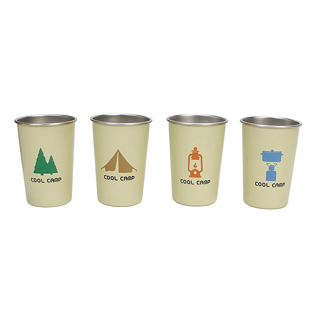 

Pack of 4 Coolcamp Water Bottle Cup Backpacking Drinkware with Storage Bag