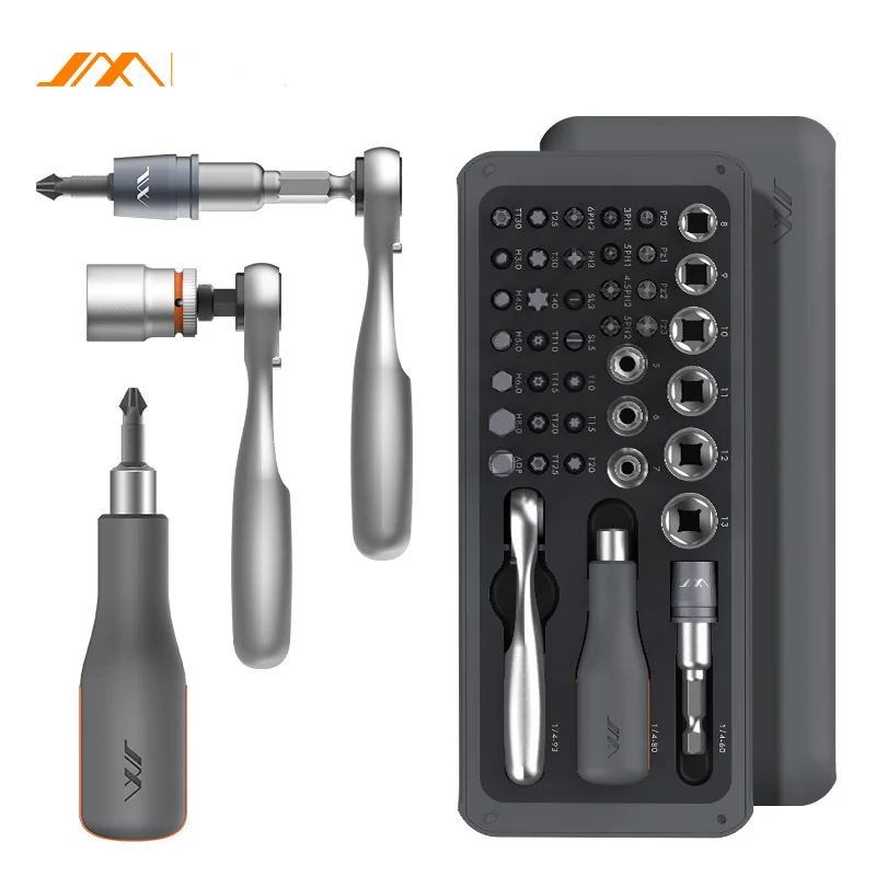

[New Version] JIMI 41 IN 1 Screwdriver S2 Magnetic Bits Ratchet Wrench Screwdrivers Kit DIY Household Repair Tool